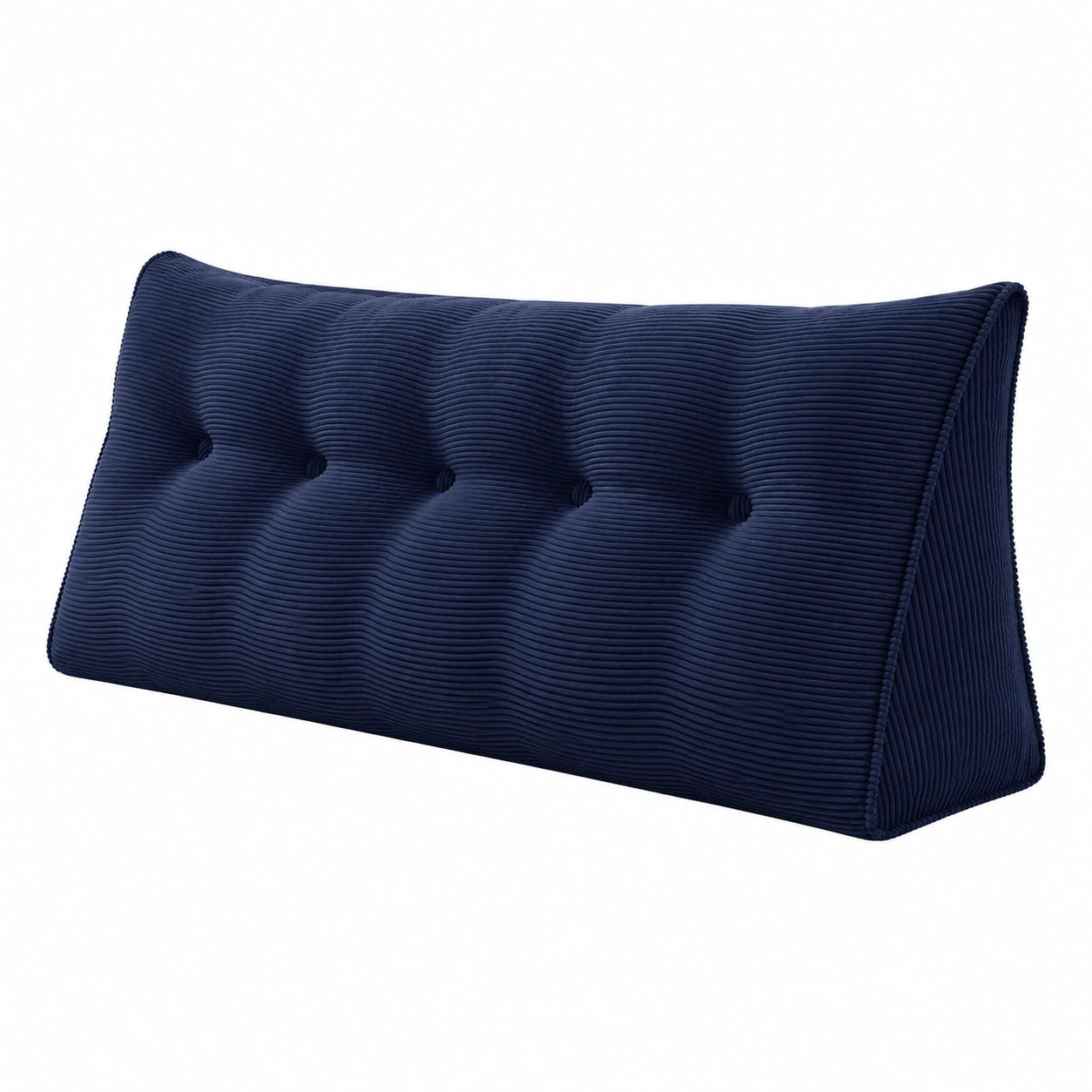 Lit, en velours côtelé et tissu, rembourré, coloris bleu, pour la chambre