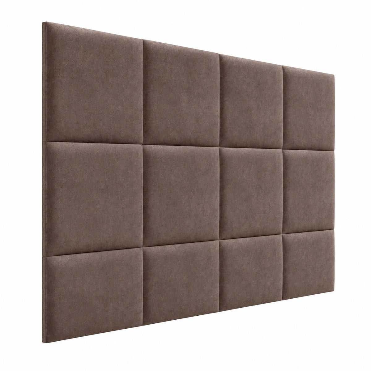 Lit, rembourré, en tissu, coloris marron, pour la chambre