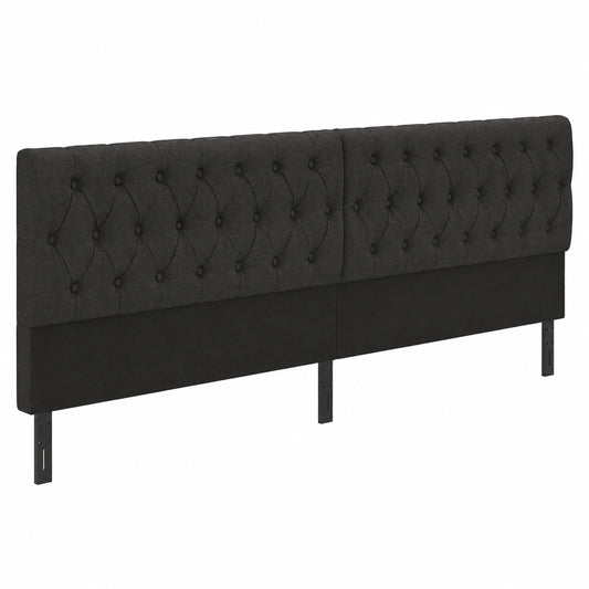 Lit, en tissu, coloris noir, pour la chambre