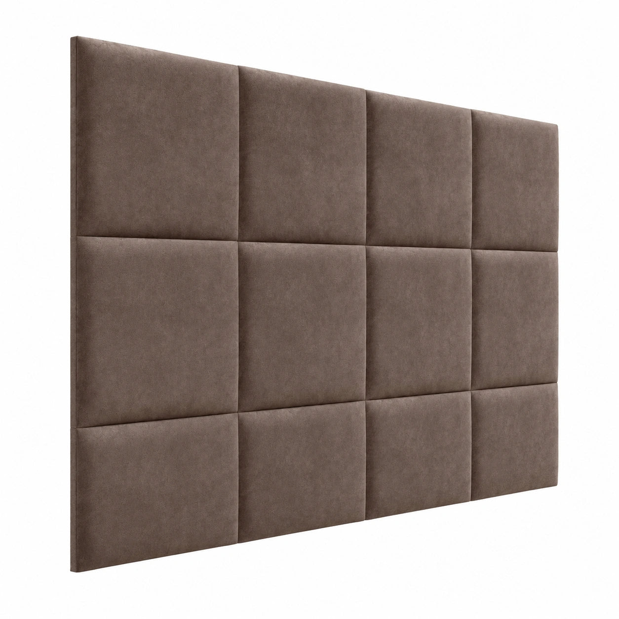 Lit, rembourré, en tissu, coloris marron, pour la chambre