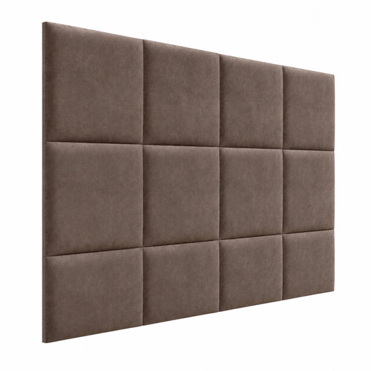 Lit, rembourré, en tissu, coloris marron, pour la chambre