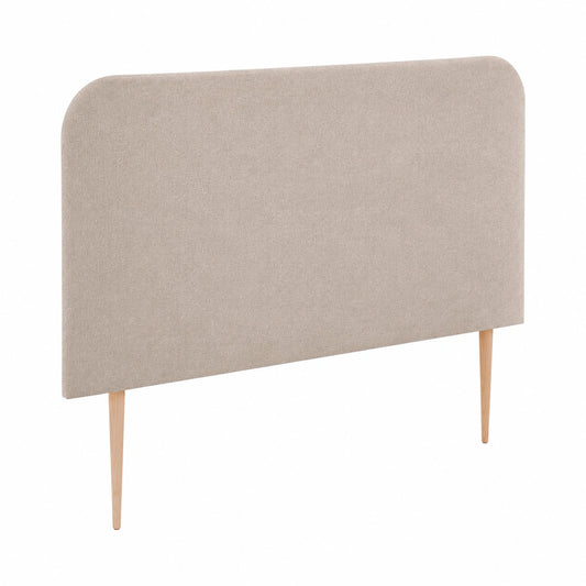 Lit, en tissu, coloris beige, pour la chambre